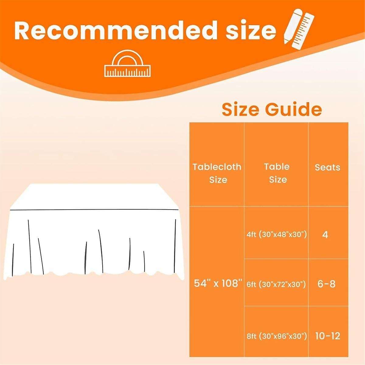 8 Pack Plastic Disposable Tablecloth 54 X 108 Inch, Table Cloth Rectangle,Dining Table Cover Cloth f