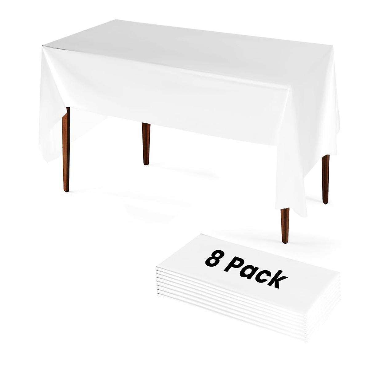 8 Pack Plastic Disposable Tablecloth 54 X 108 Inch, Table Cloth Rectangle,Dining Table Cover Cloth f