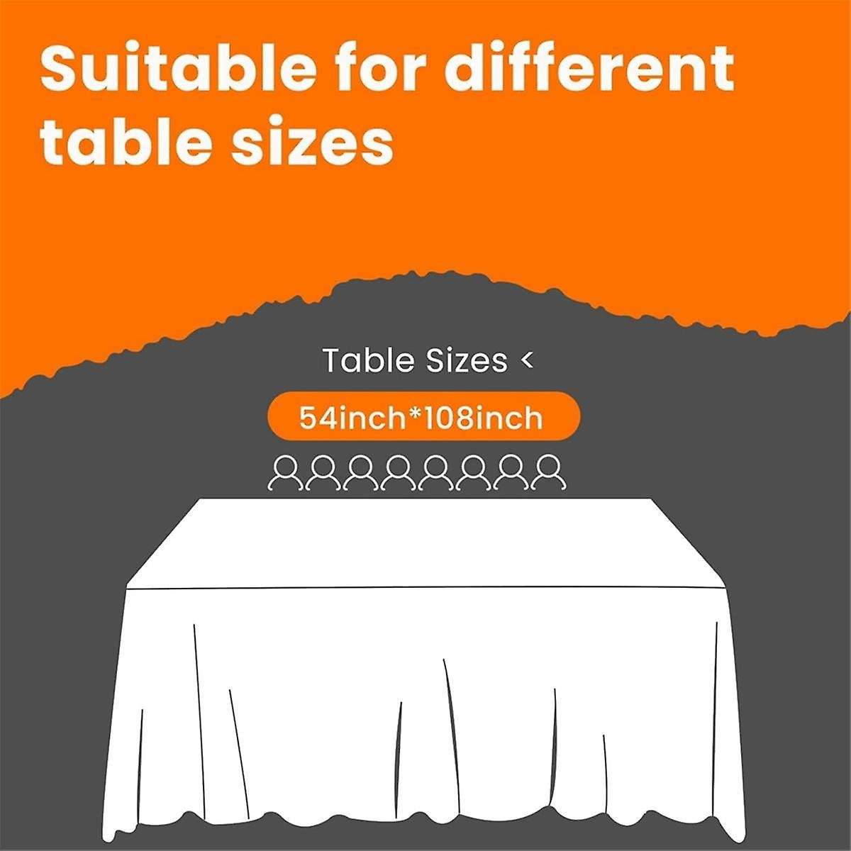 8 Pack Plastic Disposable Tablecloth 54 X 108 Inch, Table Cloth Rectangle,Dining Table Cover Cloth f