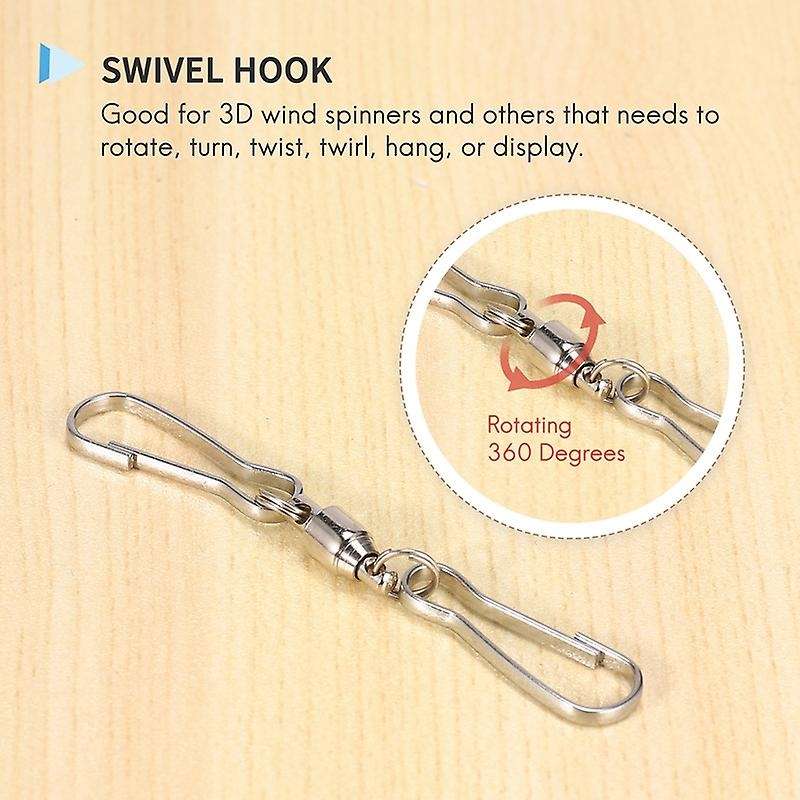 8 Pack Spinning Double Swivel Hooks for Wind Spinners, Windsock, Bird Feeders, Wind Chimes Crystal T