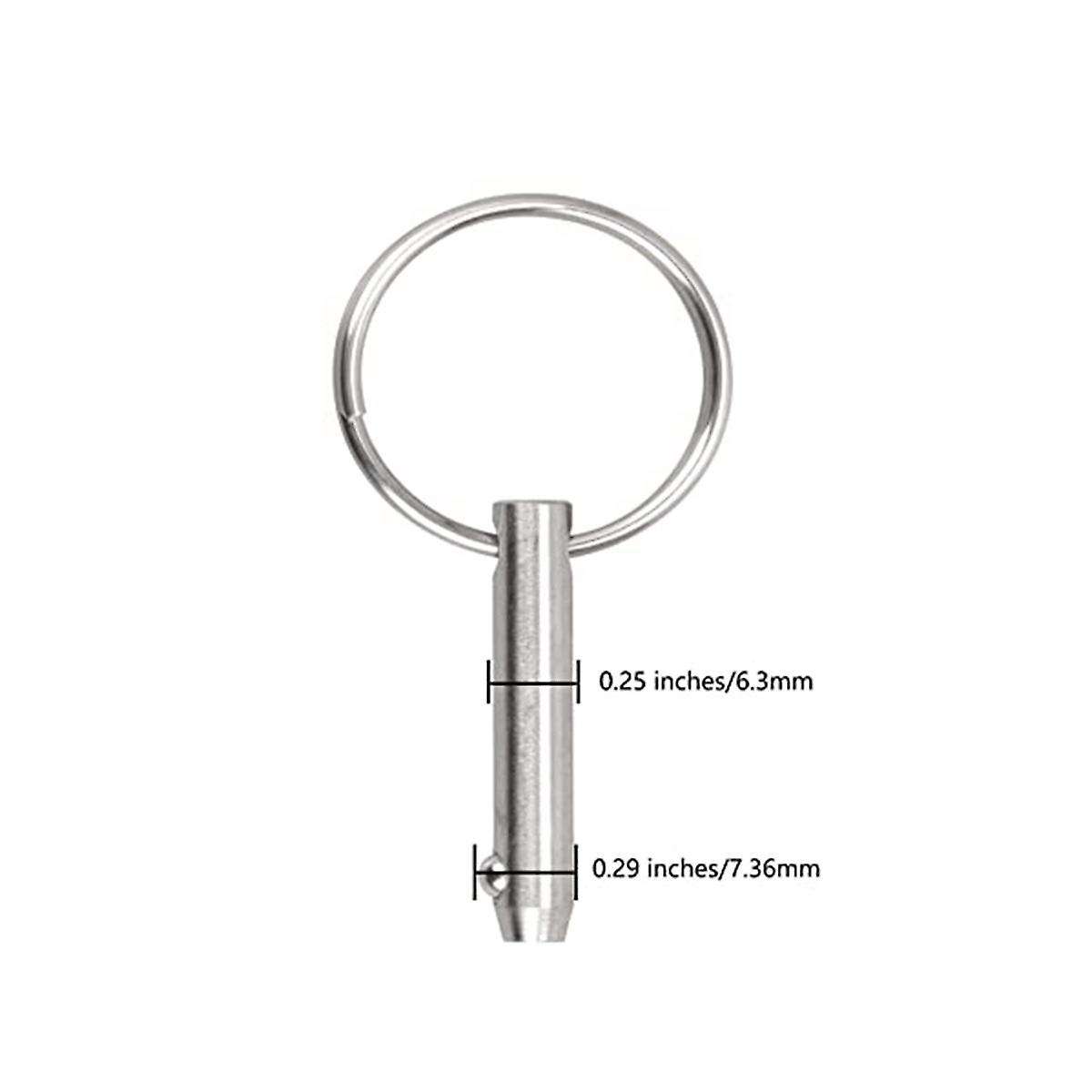 8 PCS Marine Quick Release Pins Bimini Top Pins, Diameter 1/4In(6.3Mm), Overall Length1.5In(38Mm)