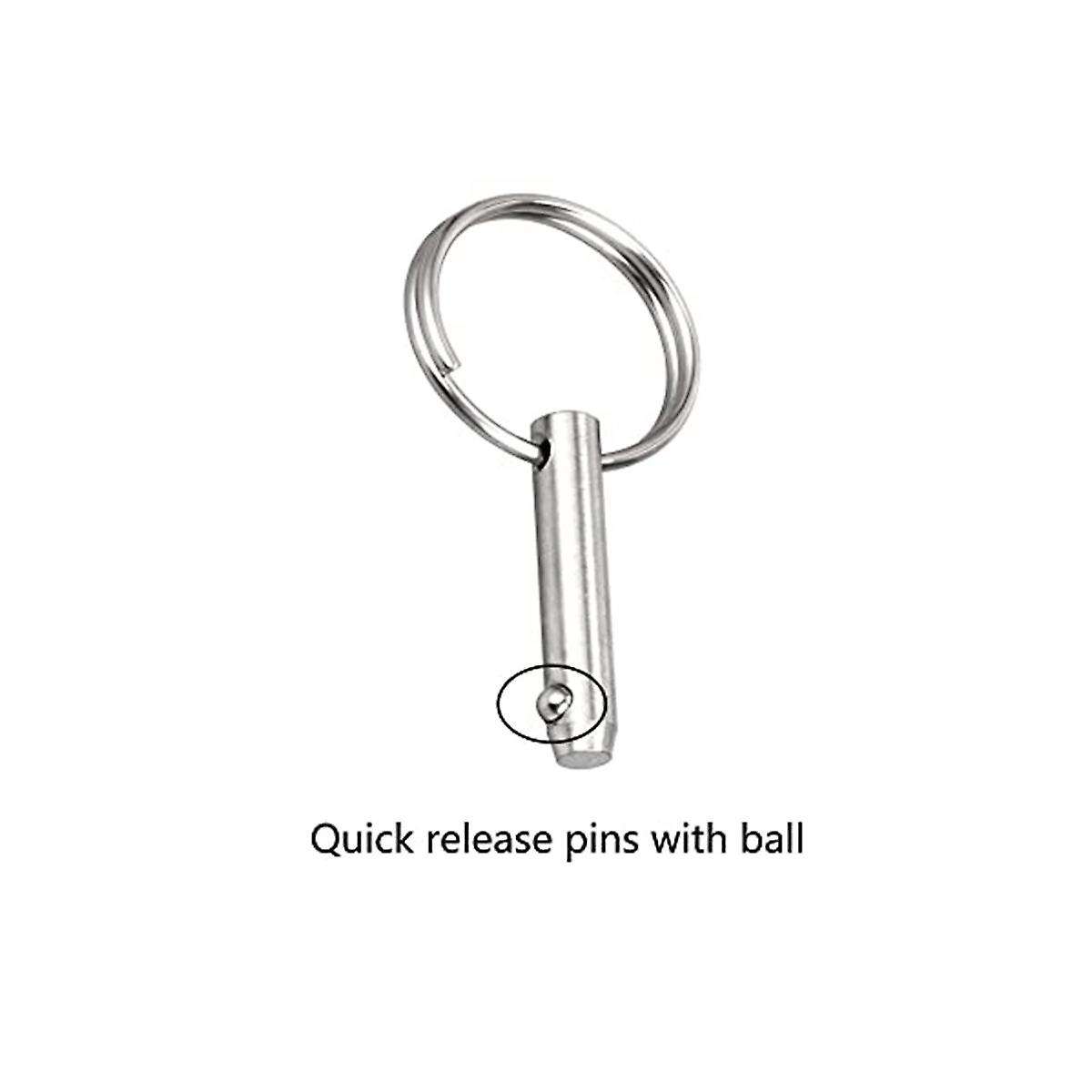 8 PCS Marine Quick Release Pins Bimini Top Pins, Diameter 1/4In(6.3Mm), Overall Length1.5In(38Mm)