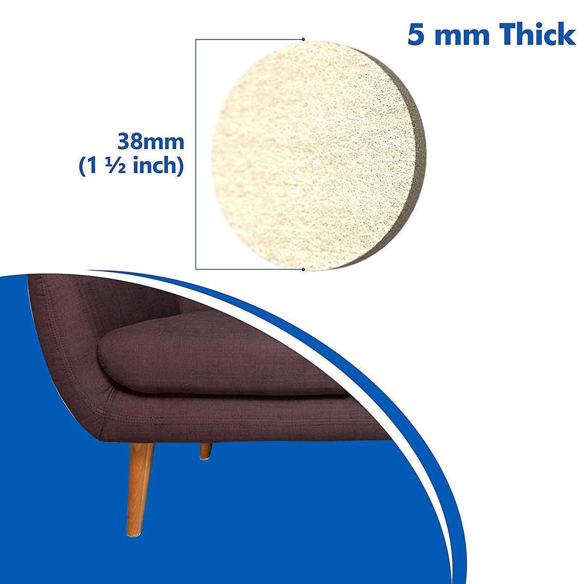 8 Self Stick Furniture Felt Sheets 12 Round Felt Pads to Protect Hardwood Floors&Furniture