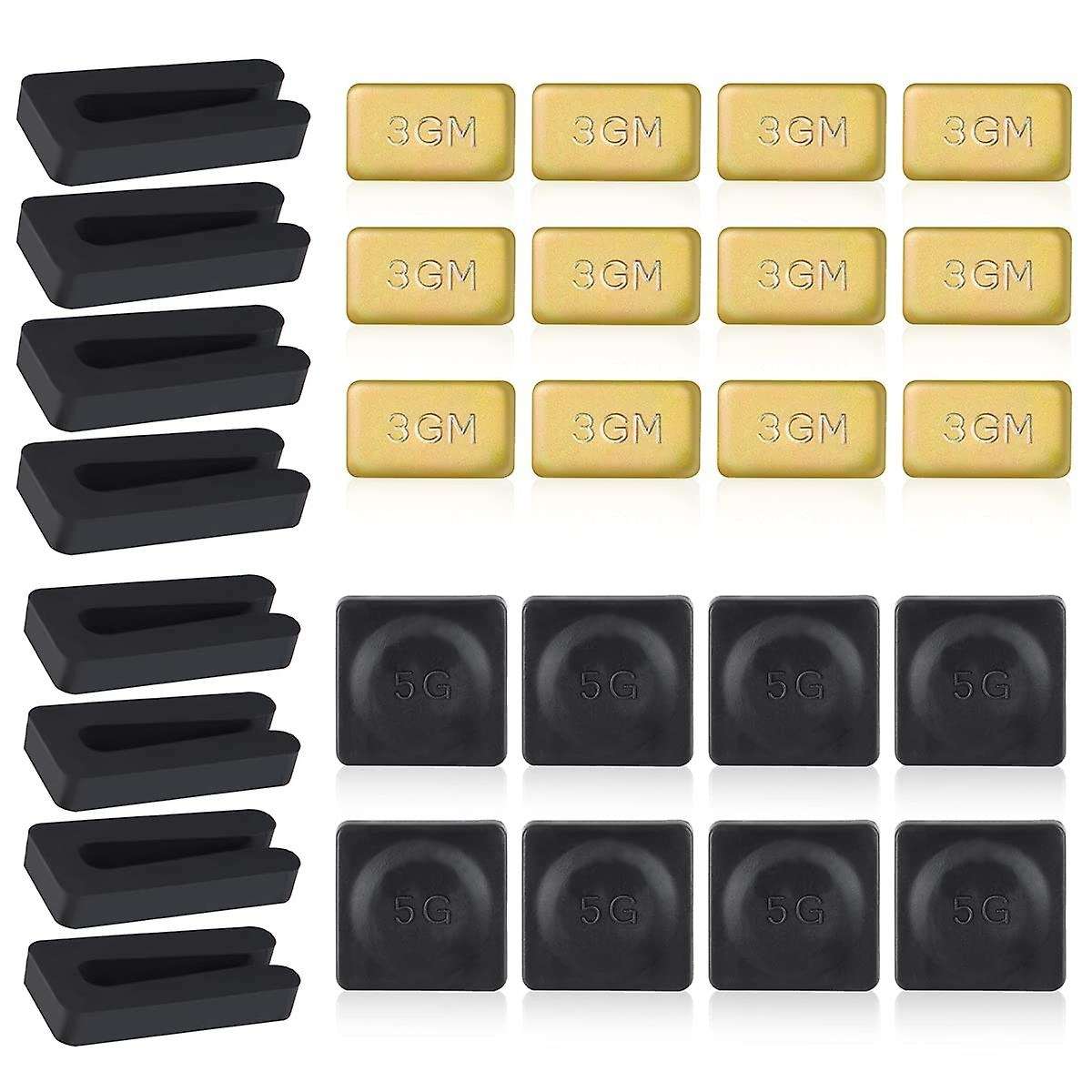 8 Sets Ceiling Fan Blade Balancing Kit Including Metal -Adhesive Gold 3G Weight, Metal -Adhesive Bl