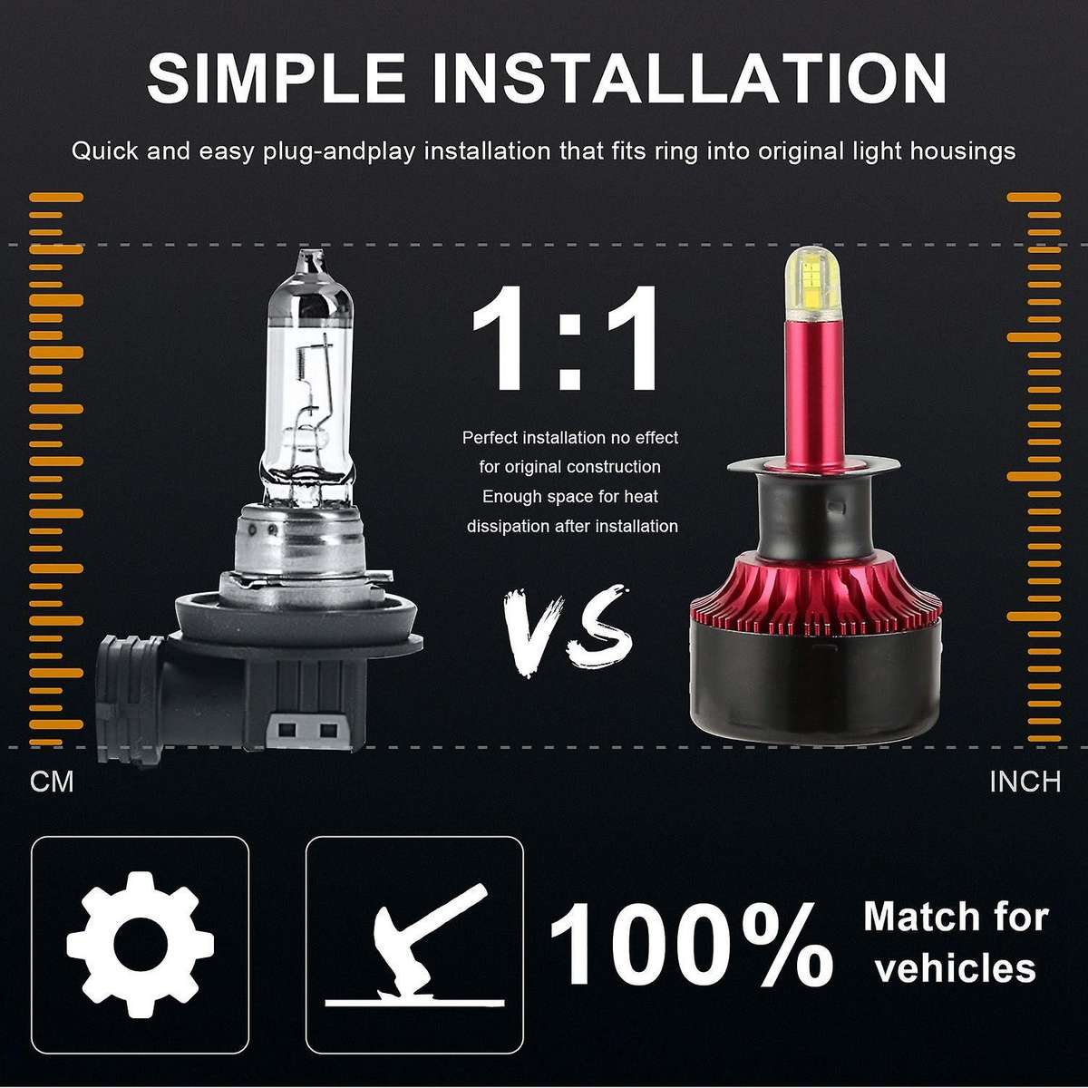 8 Sides Csp 13500Lm Fog Lights Led Headlight Led Auto Lamp 12V 6000K(H1)