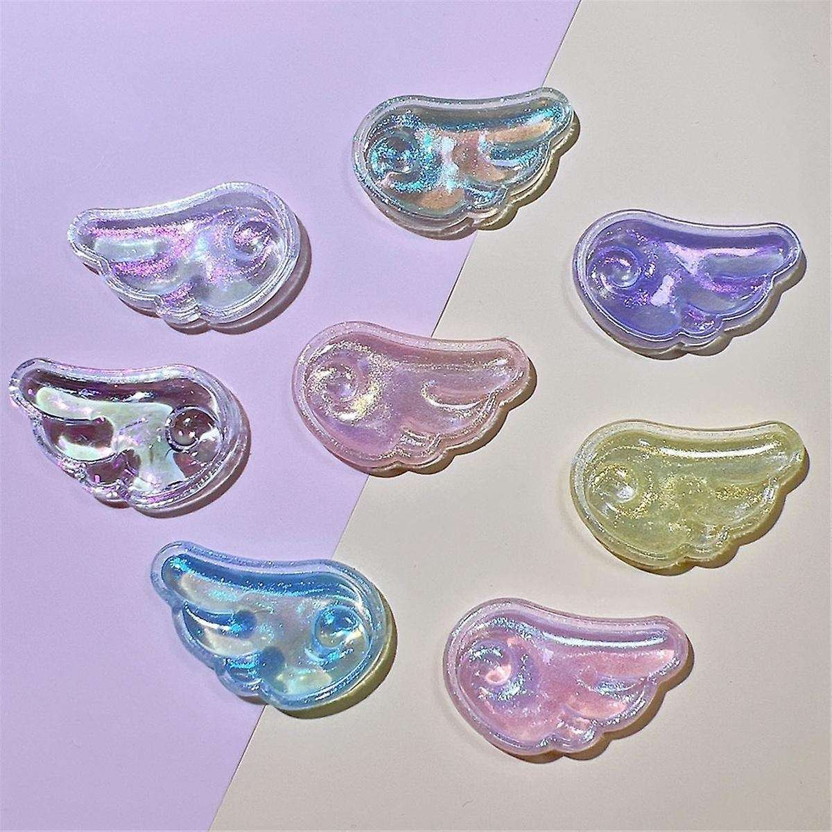 80PCS Cute Colorful Shining Pearl Angel Wing Collection Flat Back Ornament Jewelry Bows Accessories