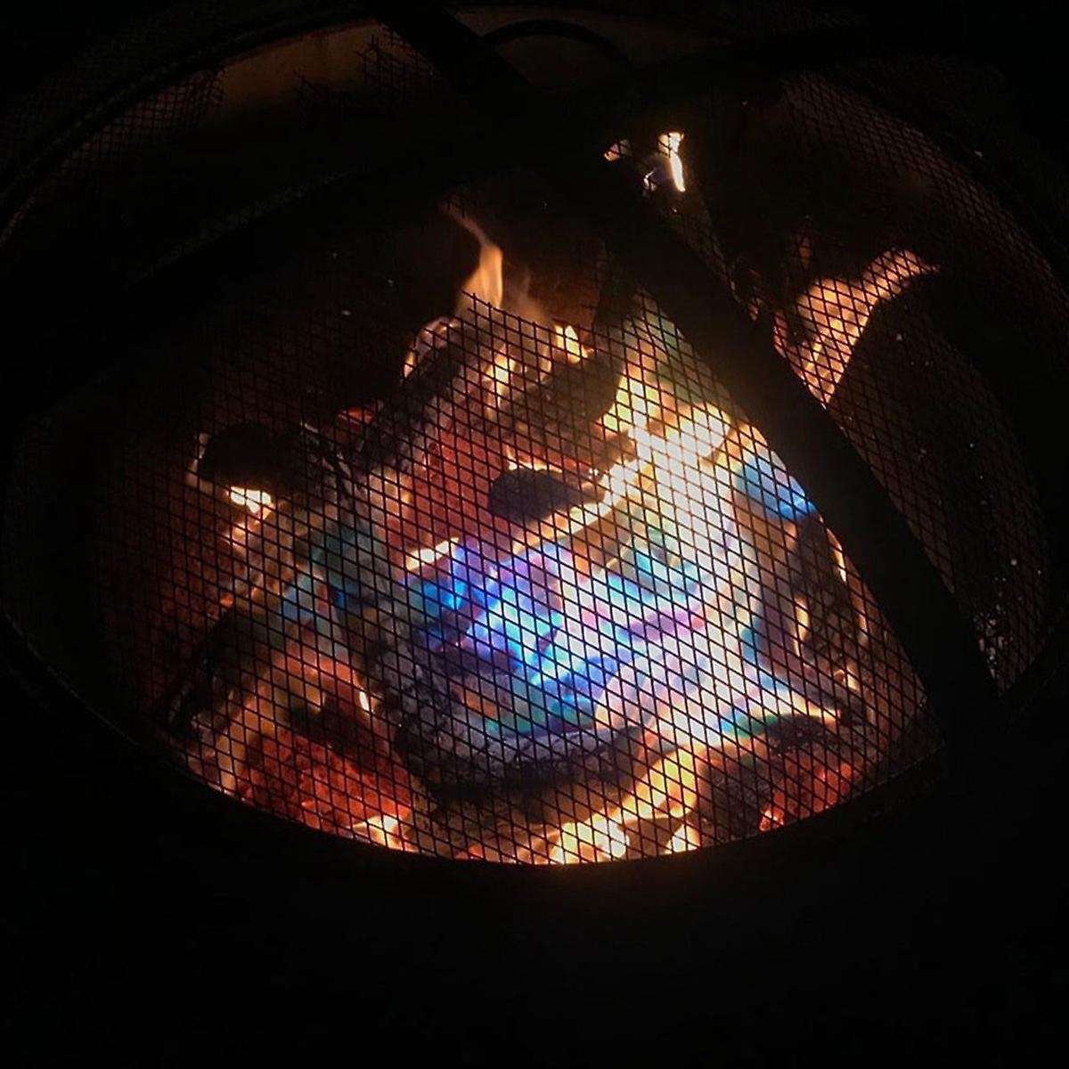 80Pcs Burning Fireplace Pine Cones Wood Burning Accessories, Fireplace, Campfire, Fire Pit Blue and