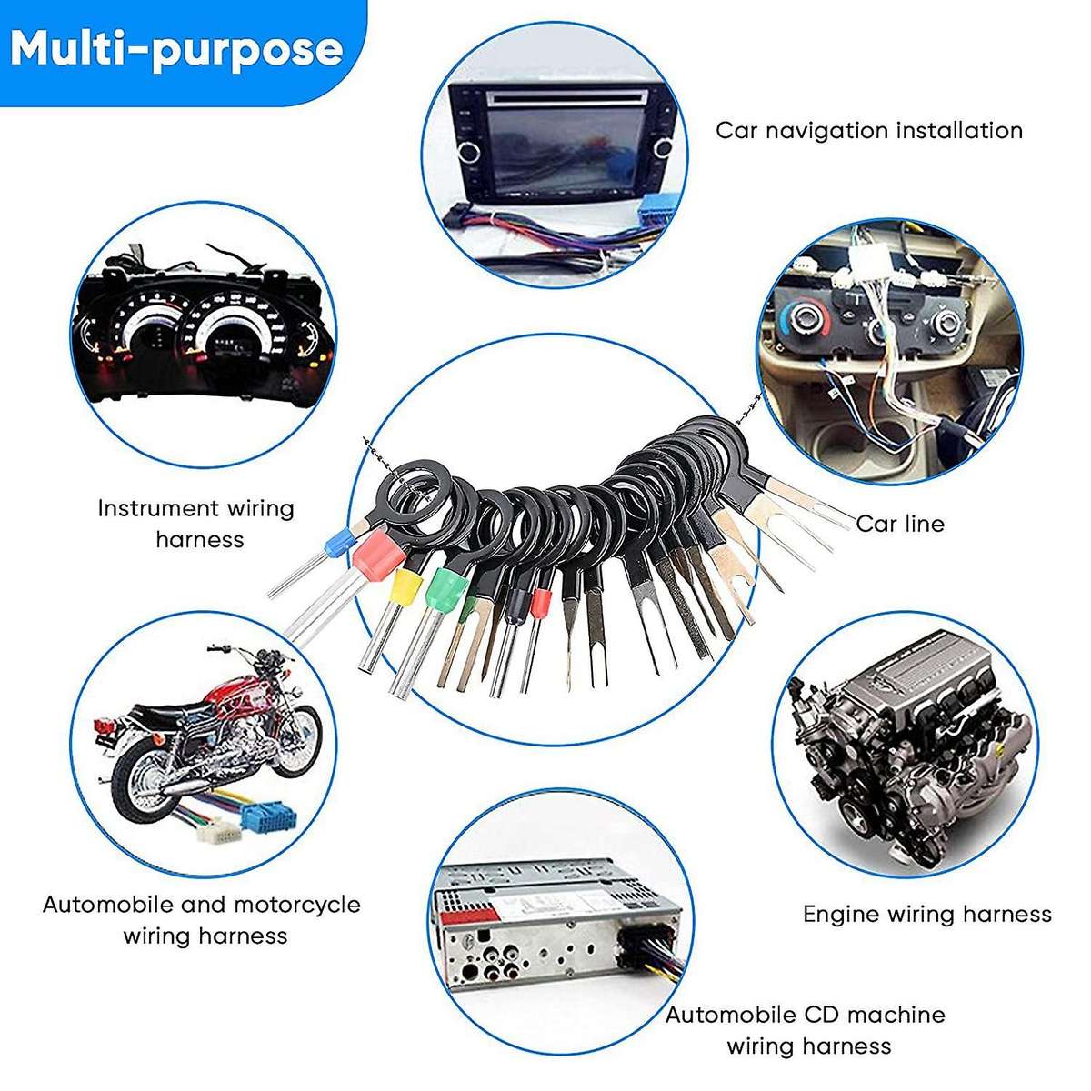 82PCS Terminal Extractor Removal Tool Kit Depinning Key Tool Set for Car Household Devices, Tool wi