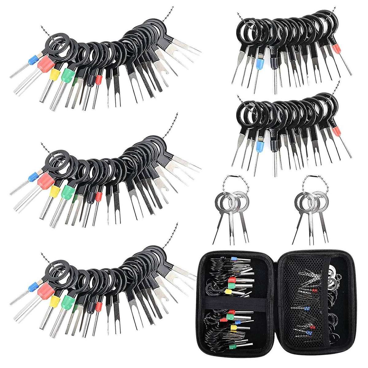82PCS Terminal Extractor Removal Tool Kit Depinning Key Tool Set for Car Household Devices, Tool wi