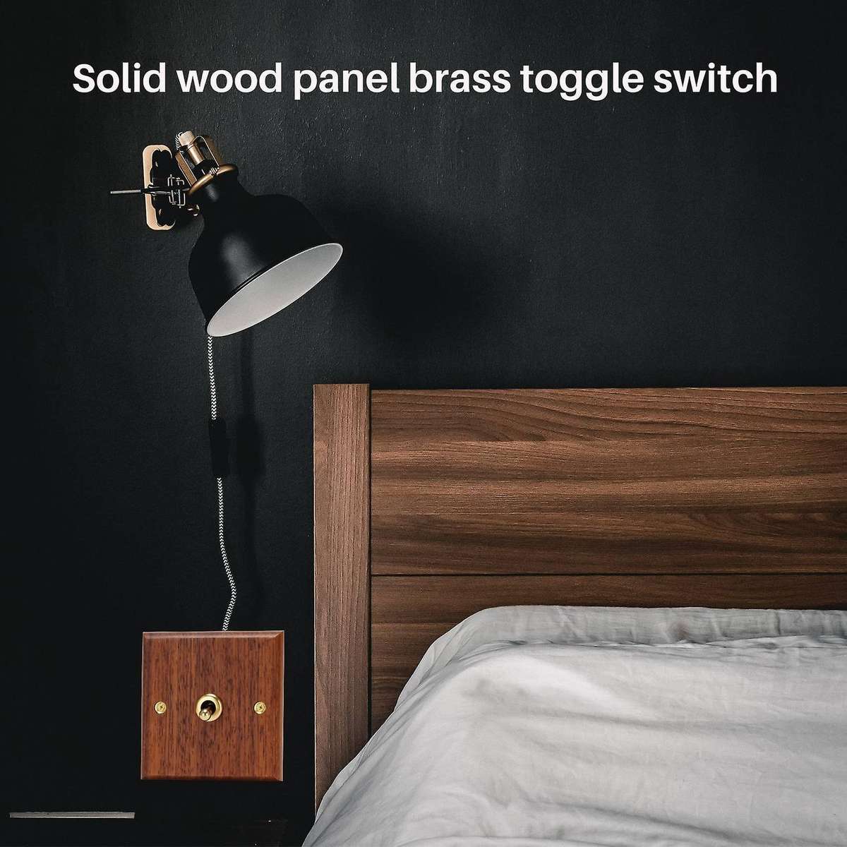 86 Type Solid Wood Panel Switch Wall Light Retro Brass Toggle Switch Wood Grain Electrical Switch So