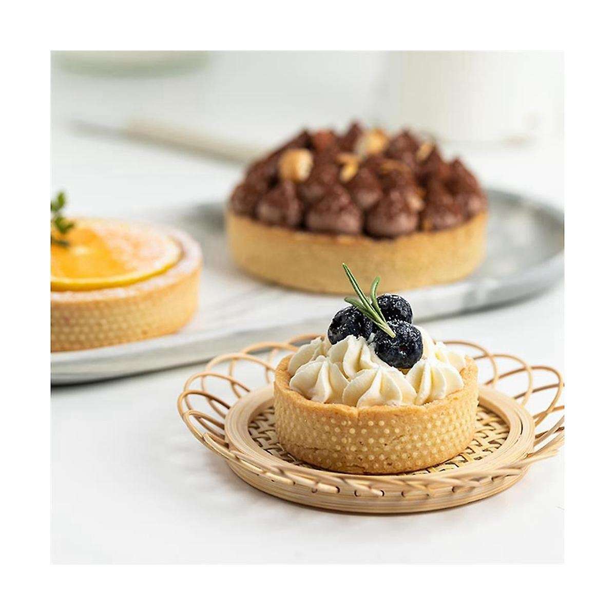 8cmTart Ring Stainless Steel Tartlet Mold Circle Cutter Pie Ring Heat Resistant Perforated Cake Mous