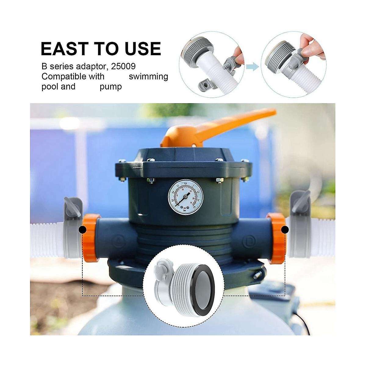 8pcs Filter Pumps Hose Adapters Hose Conversion Adapters 1.25 Inch to 1.5inch Hose Adapter Kit For