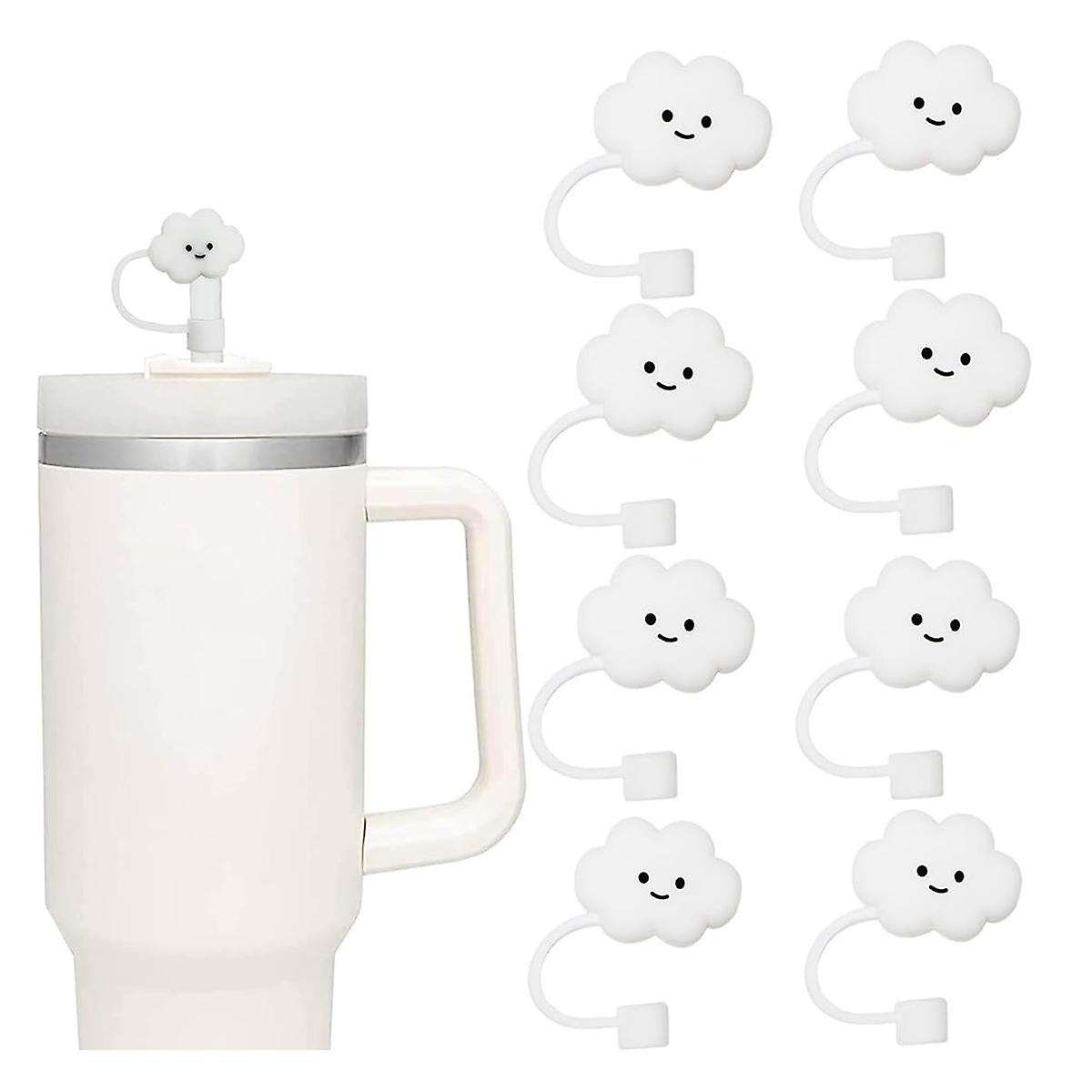 8Pcs Straw Tip Cover Cap Cup Dust-Proof Straw Cap Topper Reusable Silicone Straw Protectors for 0.4