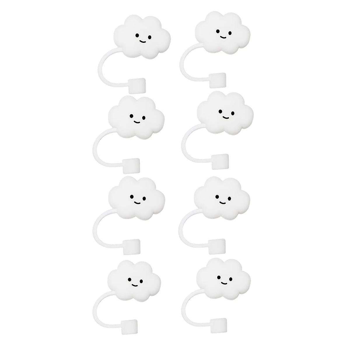 8Pcs Straw Tip Cover Cap Cup Dust-Proof Straw Cap Topper Reusable Silicone Straw Protectors for 0.4