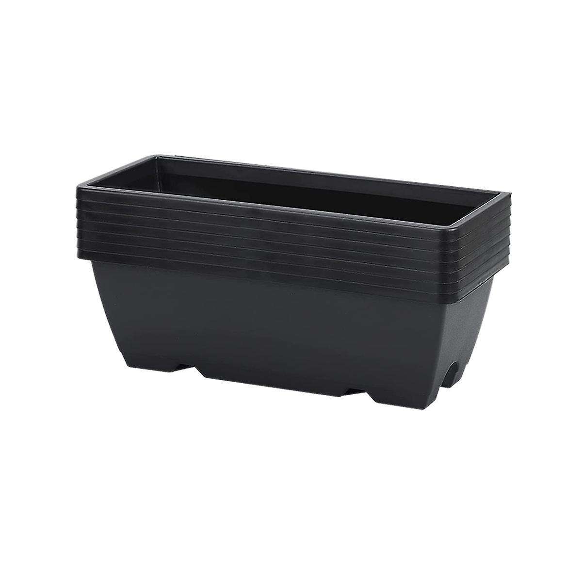 9 Pack Window Box Planter 17 Inch Black Plastic Vegetable Flower Planters Boxes Rectangular Flower
