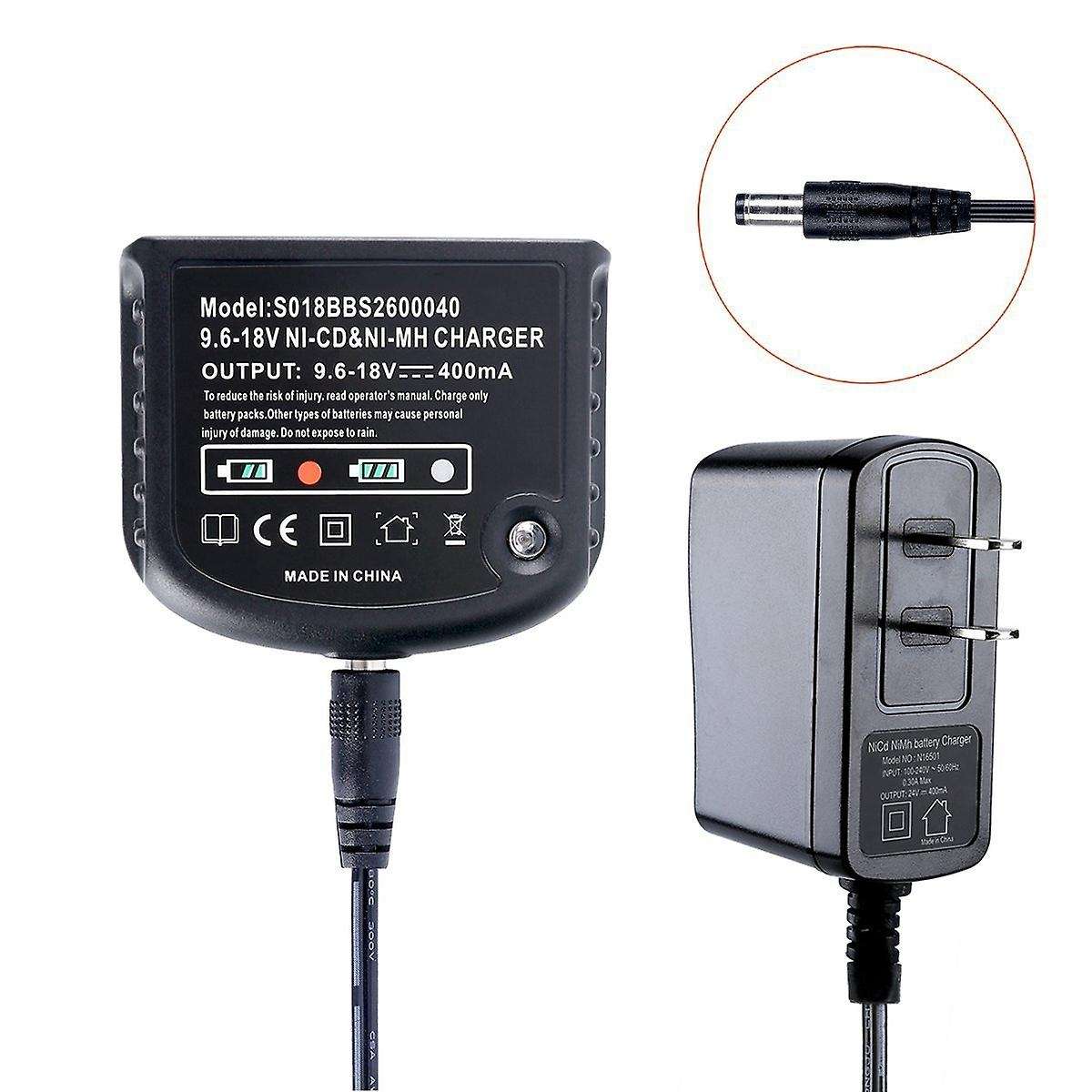 9.6V-18V Charger Compatible Black & Decker Ni-Cd Ni-Mh A18 Hpb18 A14 Us Plug