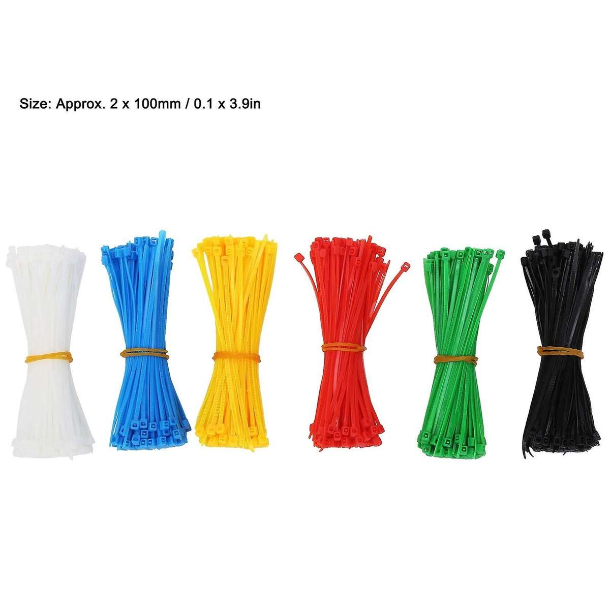 900 Pieces Self-Locking Nylon Cable Ties Multi-Colored Portable Cable Ties Organizer 2X100mm