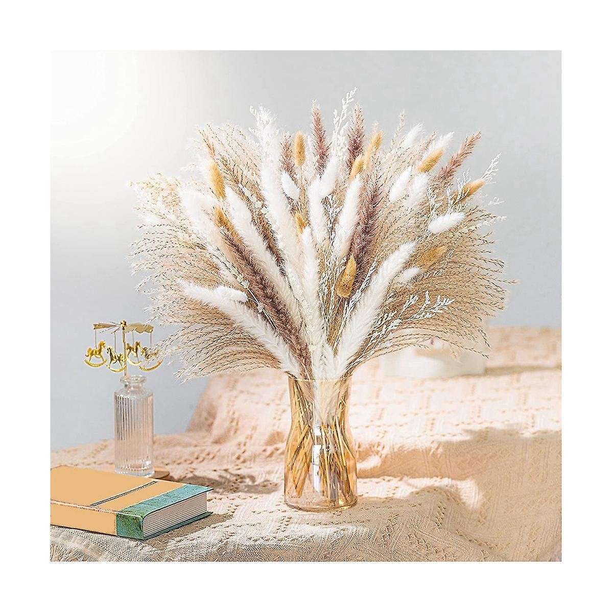 93pcs Natural Pampas Grass Mix Bouquet Dried Pampas Bouquet for Wedding Boho Flowers Home Table Dec