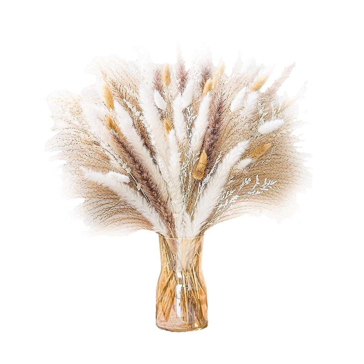 93pcs Natural Pampas Grass Mix Bouquet Dried Pampas Bouquet for Wedding Boho Flowers Home Table Dec