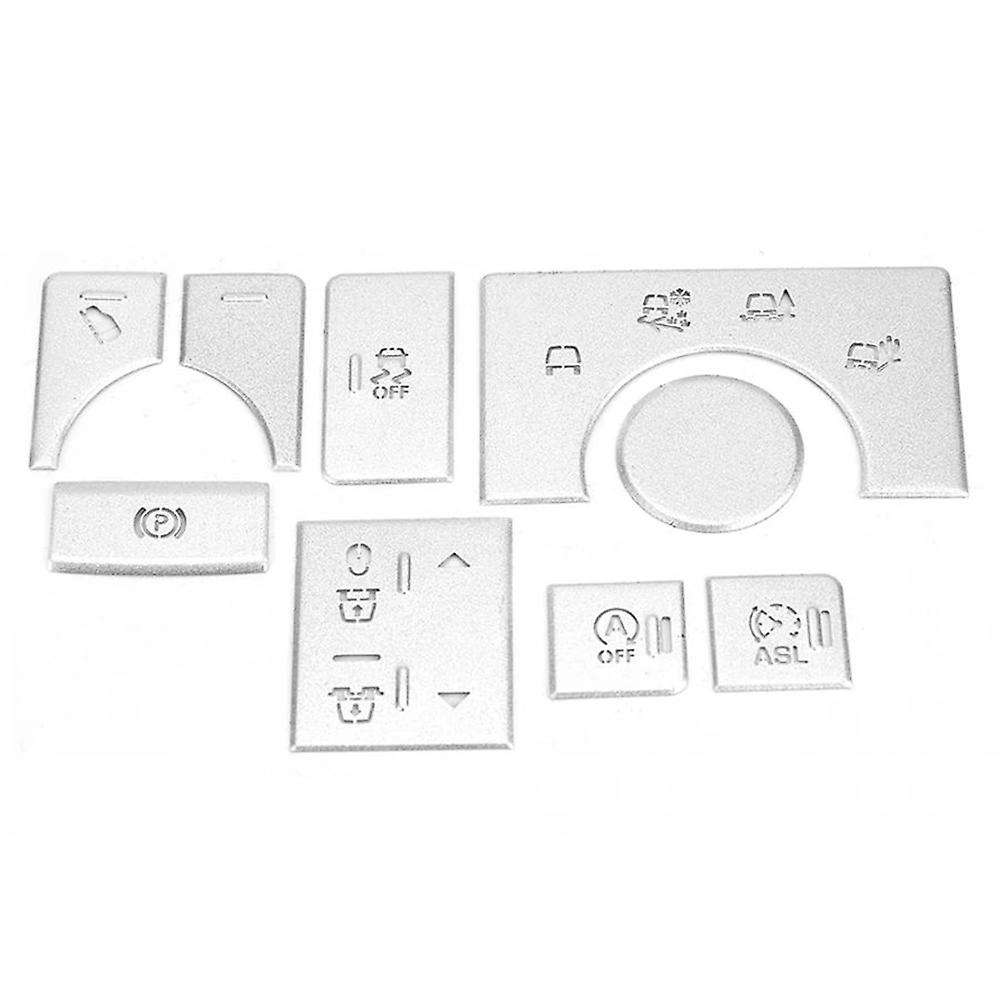 9PCS Car Alloy Interior Center Console Mode Button Sticker for Sport 2014-2017 Car Button Sticker