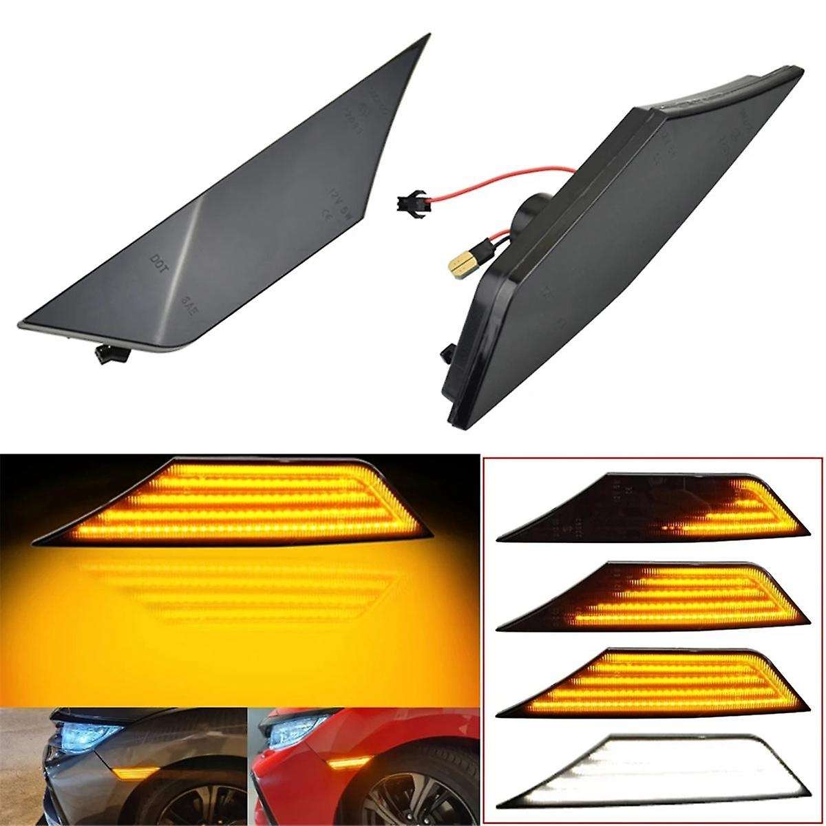 A- LED Turn Signal Side Marker Light Dynamic Flowing Blinker for 10th Gen Sedan Coupe Hatchback 2016