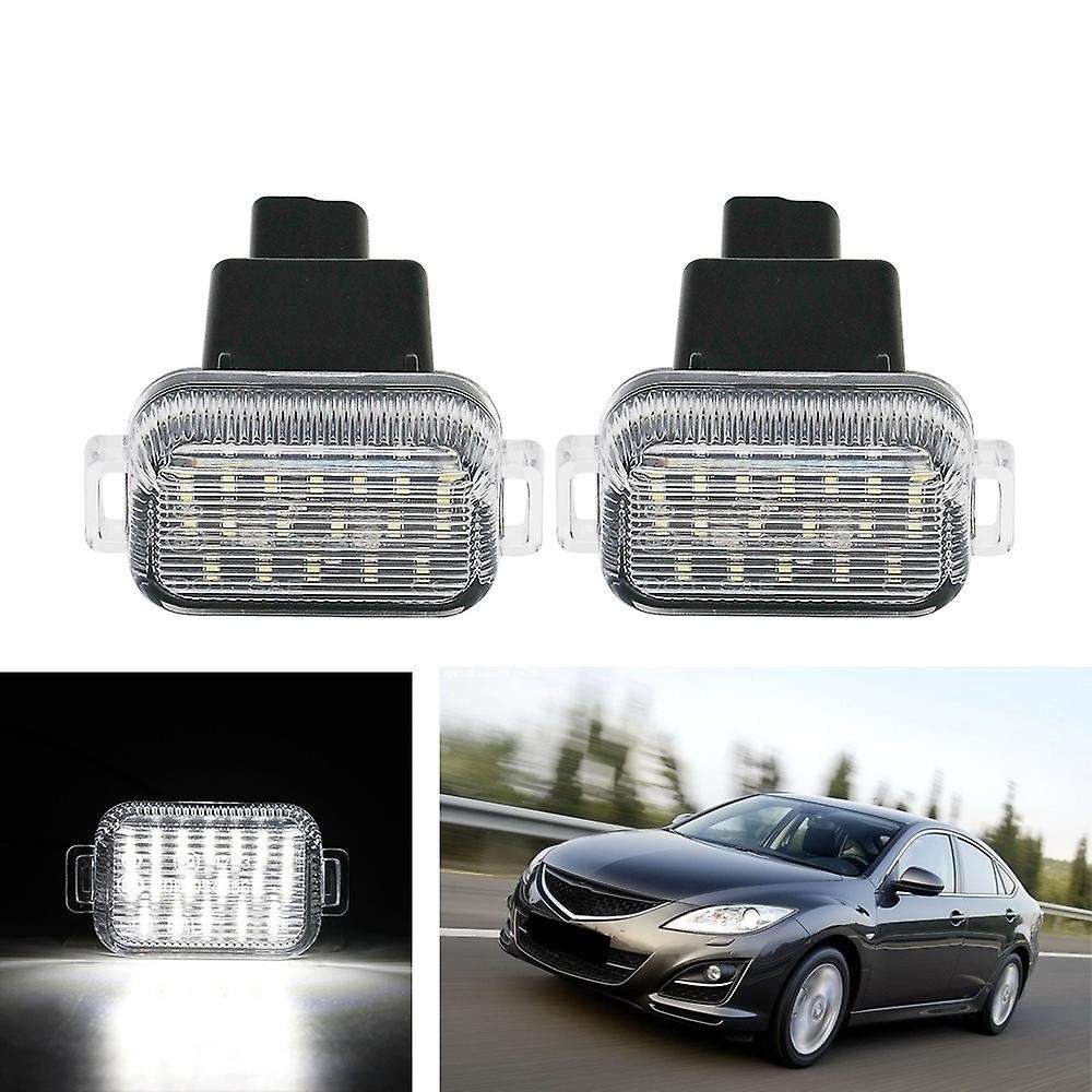 A Pair LED License Plate Lamp LED Number Plate Light Car Accessories for A/T( 6) 2014-2017