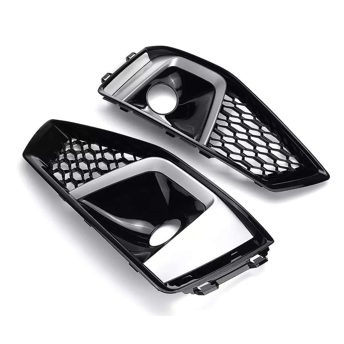 A Pair S-Lines S4 Car Front Bumper Fog Light Lamp Grill Grille Honeycomb for - A4 B9 S-LINES S4 2019