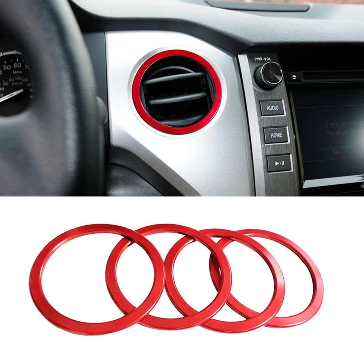 A/C Vent Ring Decoration Covers Fit for 2014-2021 A/C Outlet Vent Accessories Blue