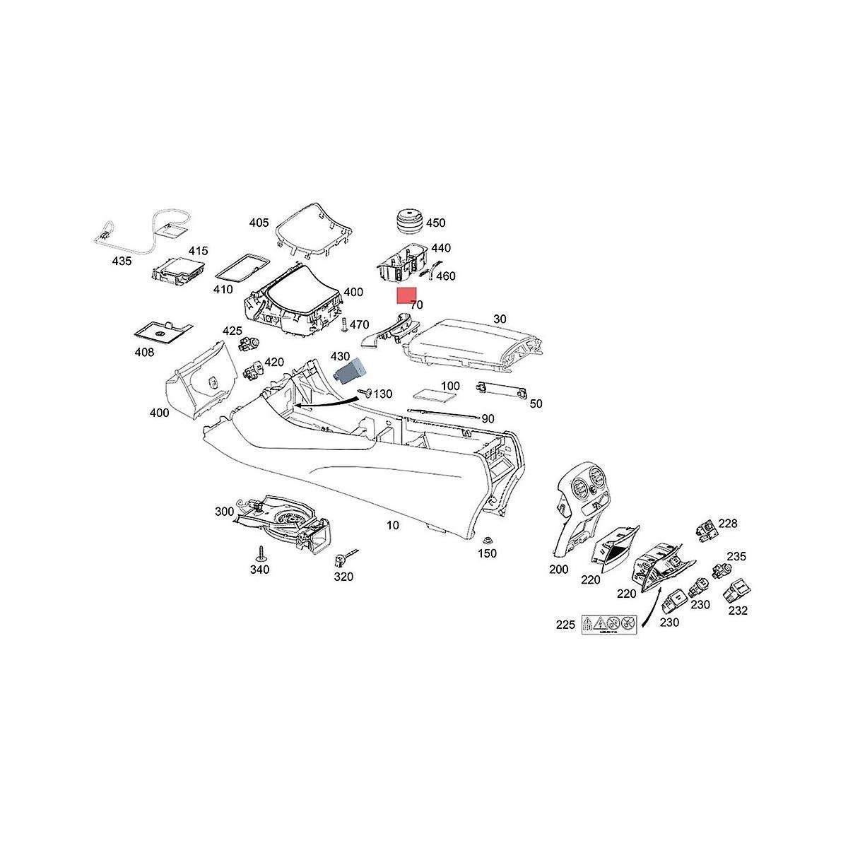 A2056803407 Car Console Armrest Cover Switch Button for W205 W253 C180 C200 C260 C63 Glc260 Glc300