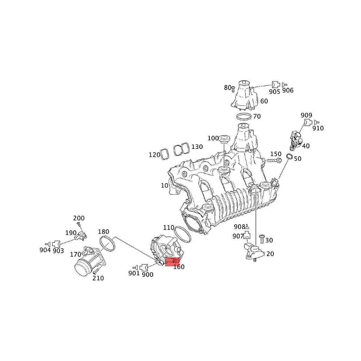 A2661410525 Car Throttle Body Regulation Control Valve for C250 1.8l 2012-2015