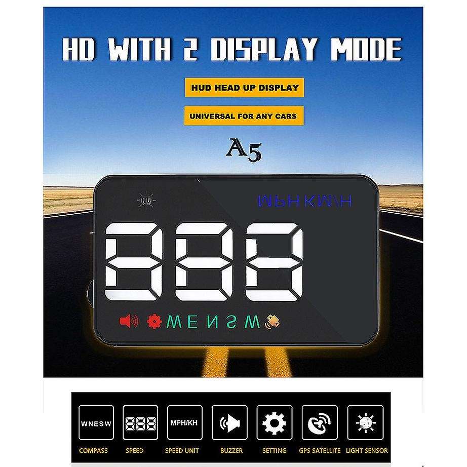 A5 3.5inch HUD Head-Up Display Car-Styling Hud Display Windshield Projector Alarm System Universal A