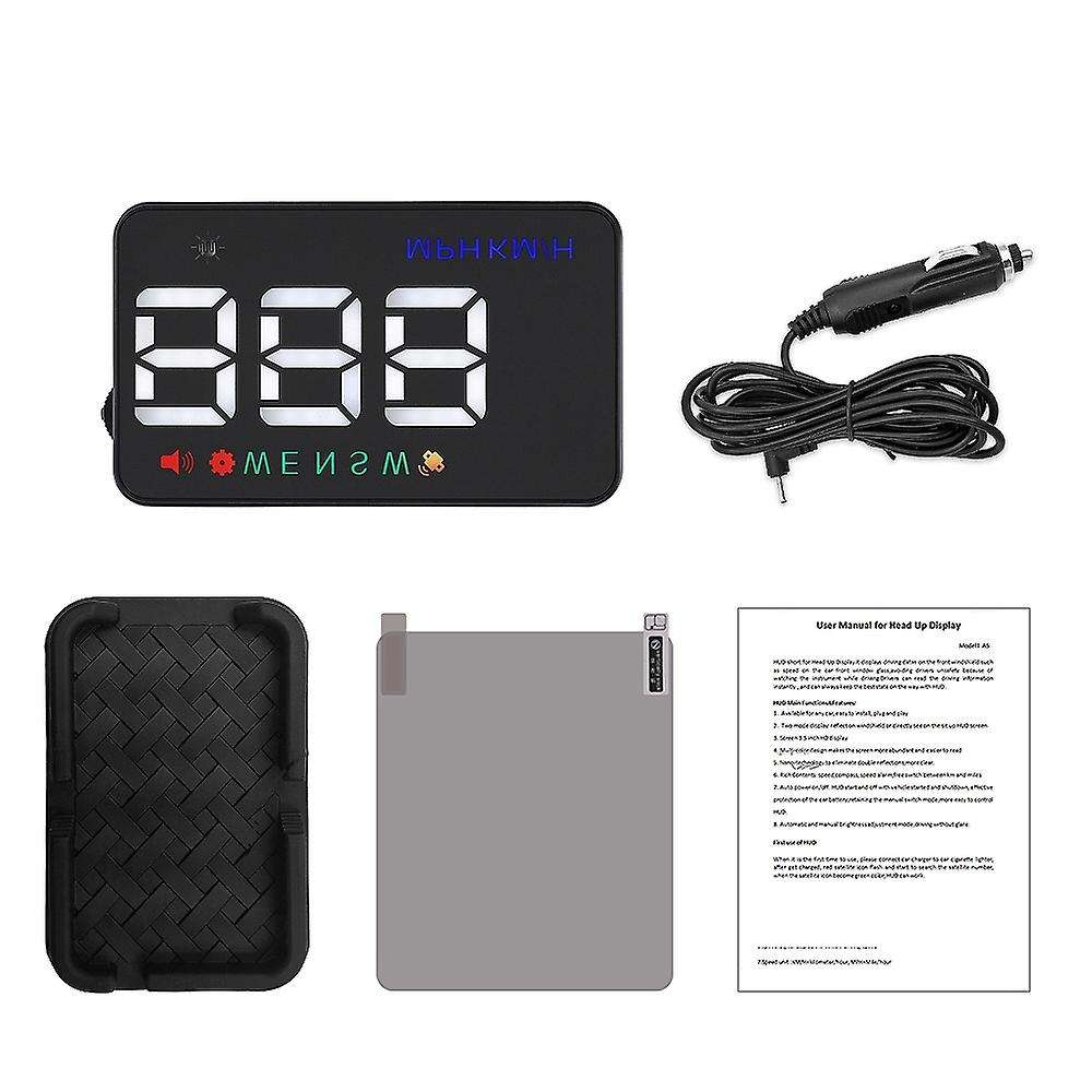 A5 3.5inch HUD Head-Up Display Car-Styling Hud Display Windshield Projector Alarm System Universal A
