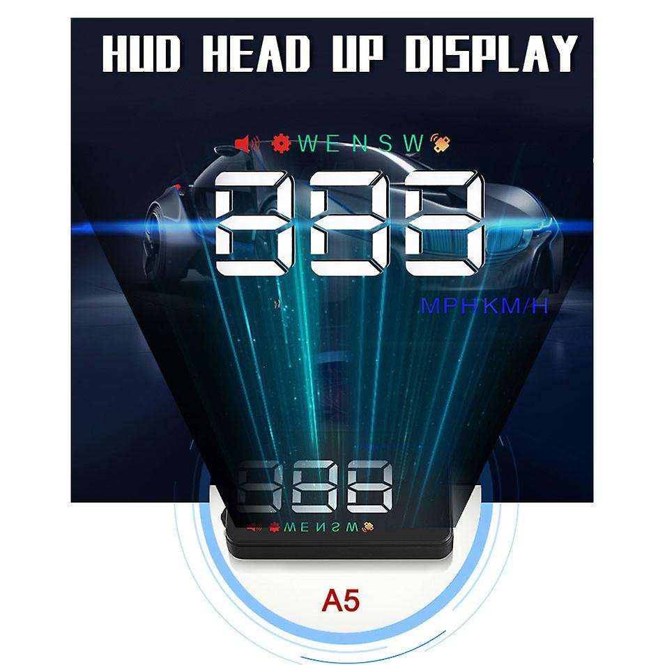 A5 3.5inch HUD Head-Up Display Car-Styling Hud Display Windshield Projector Alarm System Universal A
