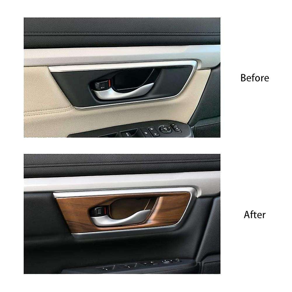 ABS Peach Wood Grain Car Inner Door Bowl Cover Handle Trims for 2017-2021 -V Accessories