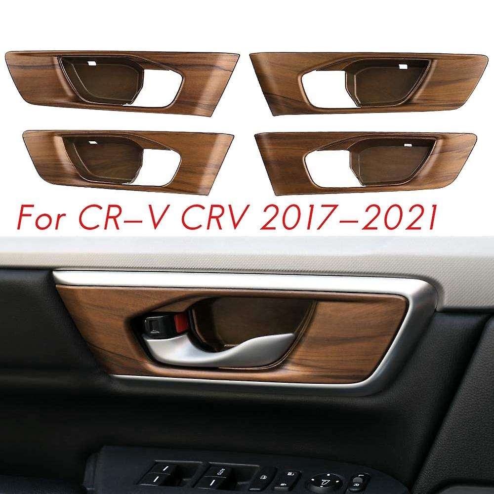 ABS Peach Wood Grain Car Inner Door Bowl Cover Handle Trims for 2017-2021 -V Accessories