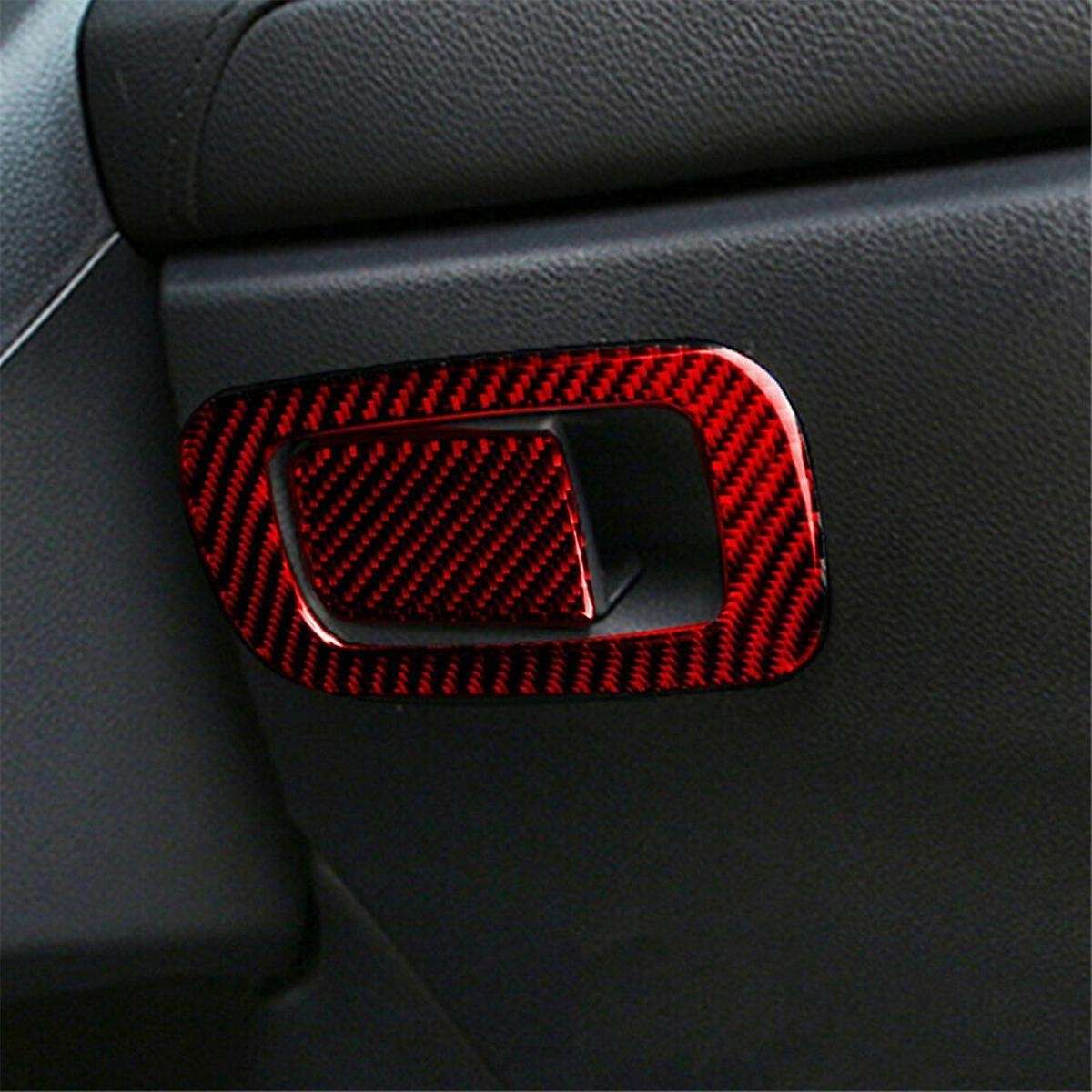 ABS Red Carbon Fiber Glove Box Handle Switch Cover Trim Decor Sticker for 10Th Gen 2016 2017 2018 20