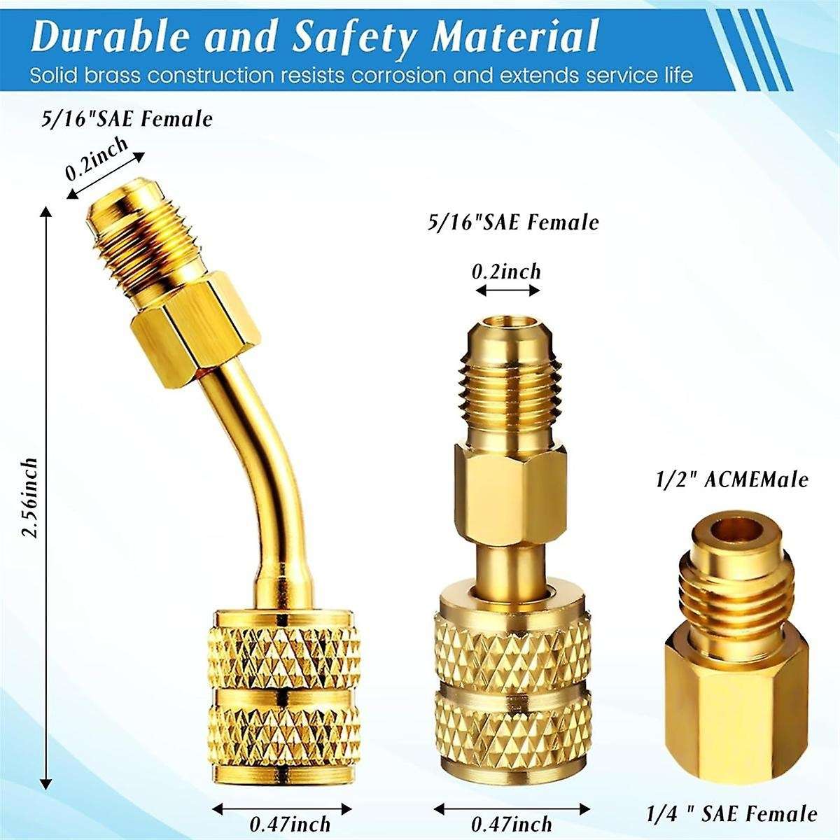 AC R134A Adapter Quick Coupler Kit, R134a Tank Tap Valve R134a to R22/410a for Air Conditioning Refr