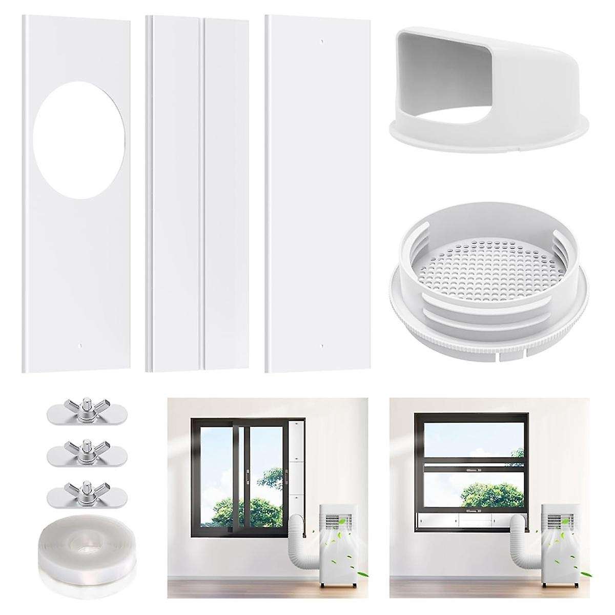 AC Window Ventilation Kit with 5.1 Inch and 5.9 Inch Universal Hose Adapter Portable Air Conditioner
