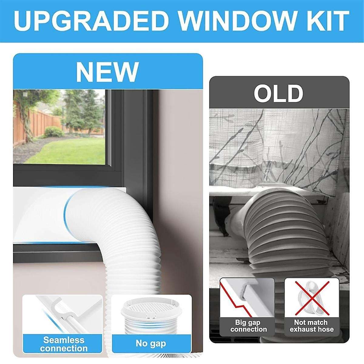 AC Window Ventilation Kit with 5.1 Inch and 5.9 Inch Universal Hose Adapter Portable Air Conditioner