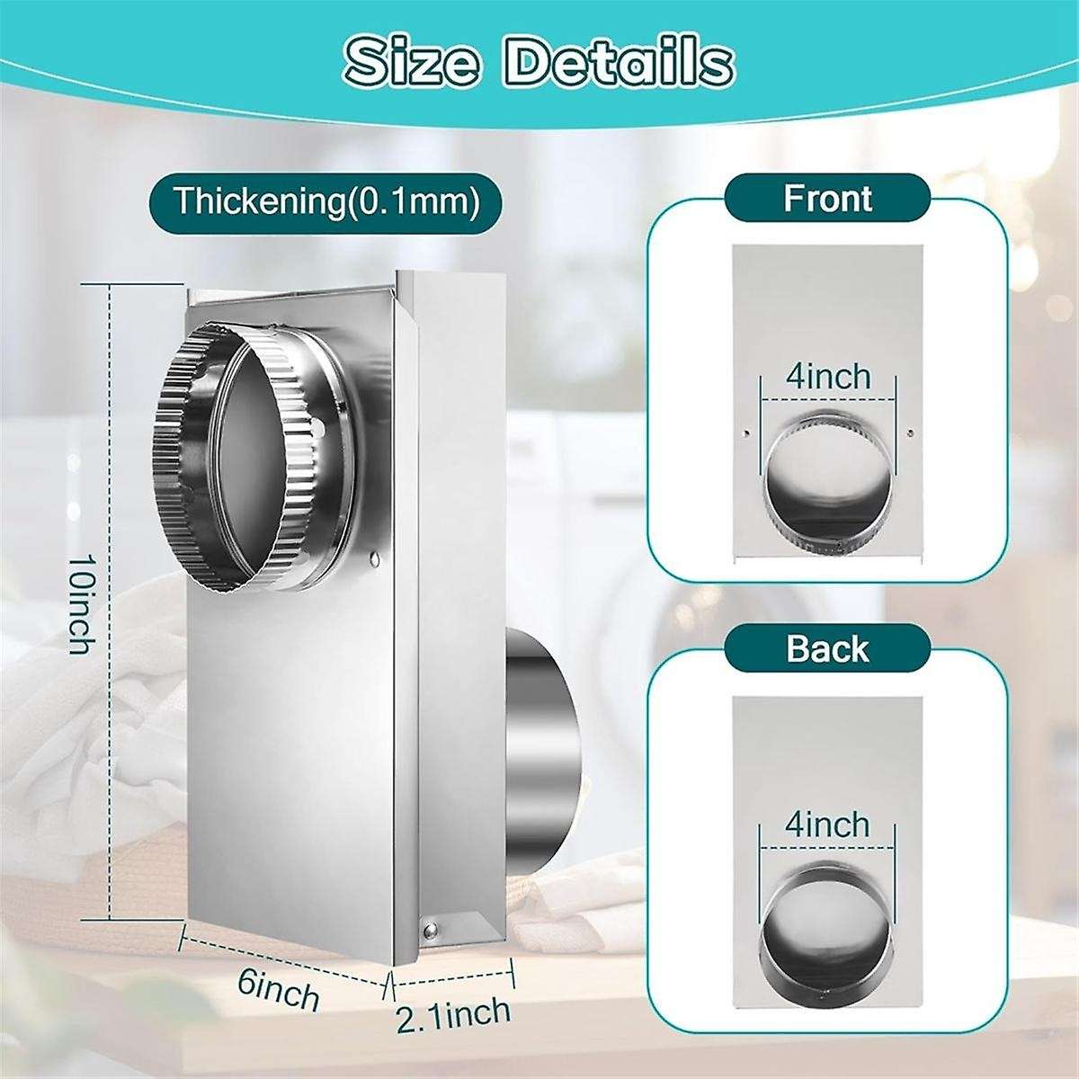 Adjustable 0-5 Inch Periscope Dryer Vent Kit, Dryer Vent Periscope for Dryers Laundry Room Save Spac