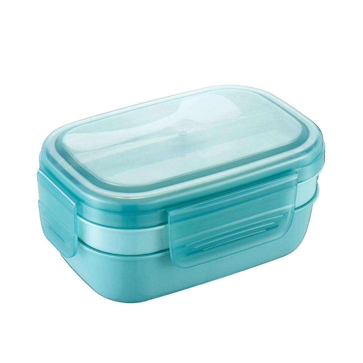Adult Stackable Bento Lunch Box 3 Layers Leak-proof All-in-1 Bento Box Lunchbox with Utensil Sauce D