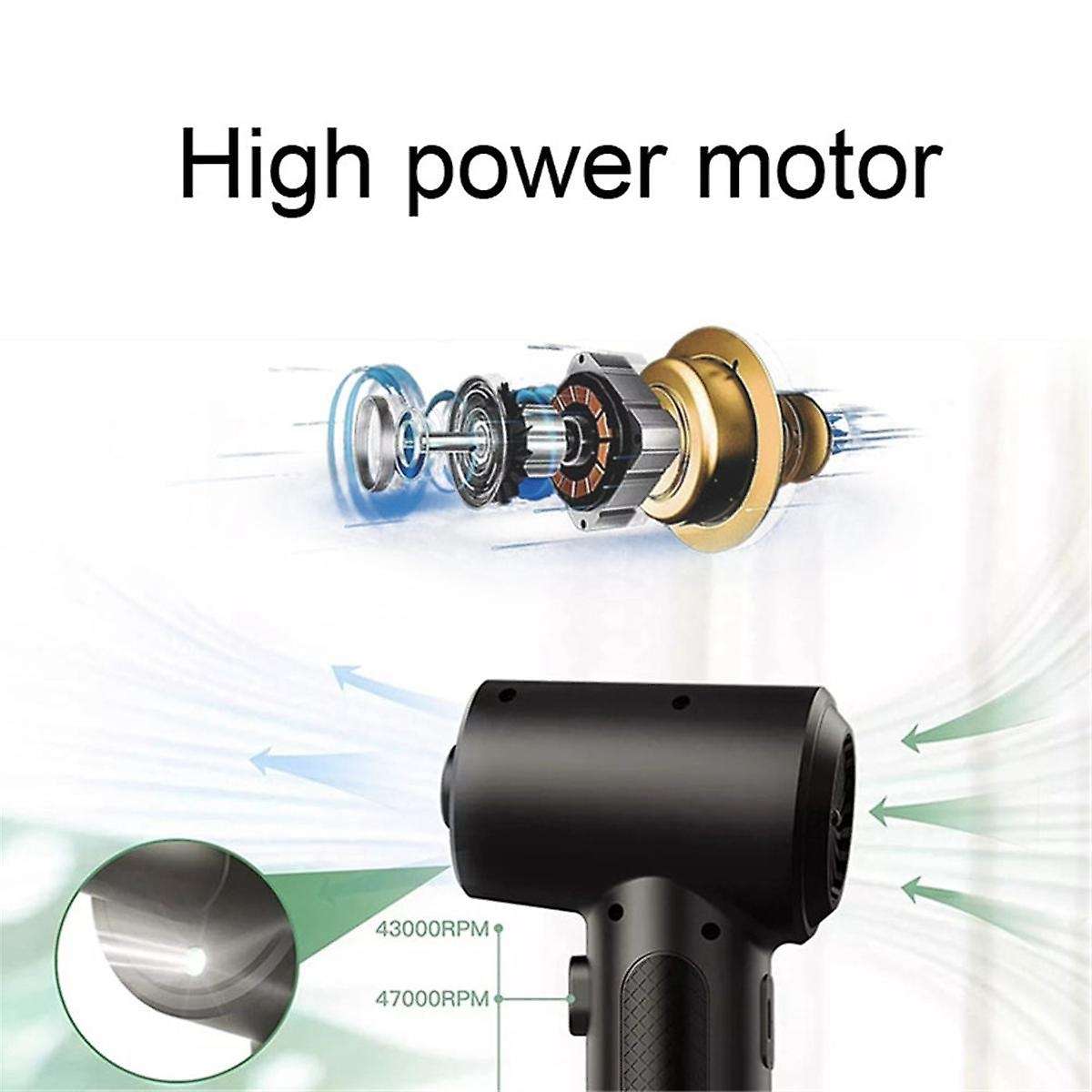 Air Cleaner 68w Compression Blower 51000 Rpm Black Powerful Suction Portable Computer Keyboard Multi