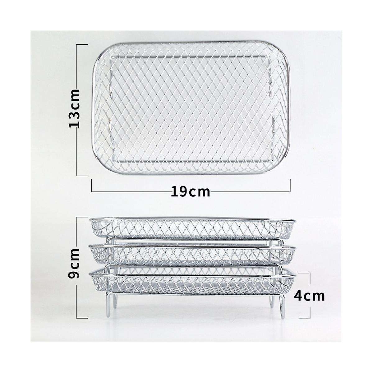 Air Fryer Rack for Ninja Dual Air Fryer, Stackable Stainless Steel Dehydrator Rack, Rectangle Air Fr