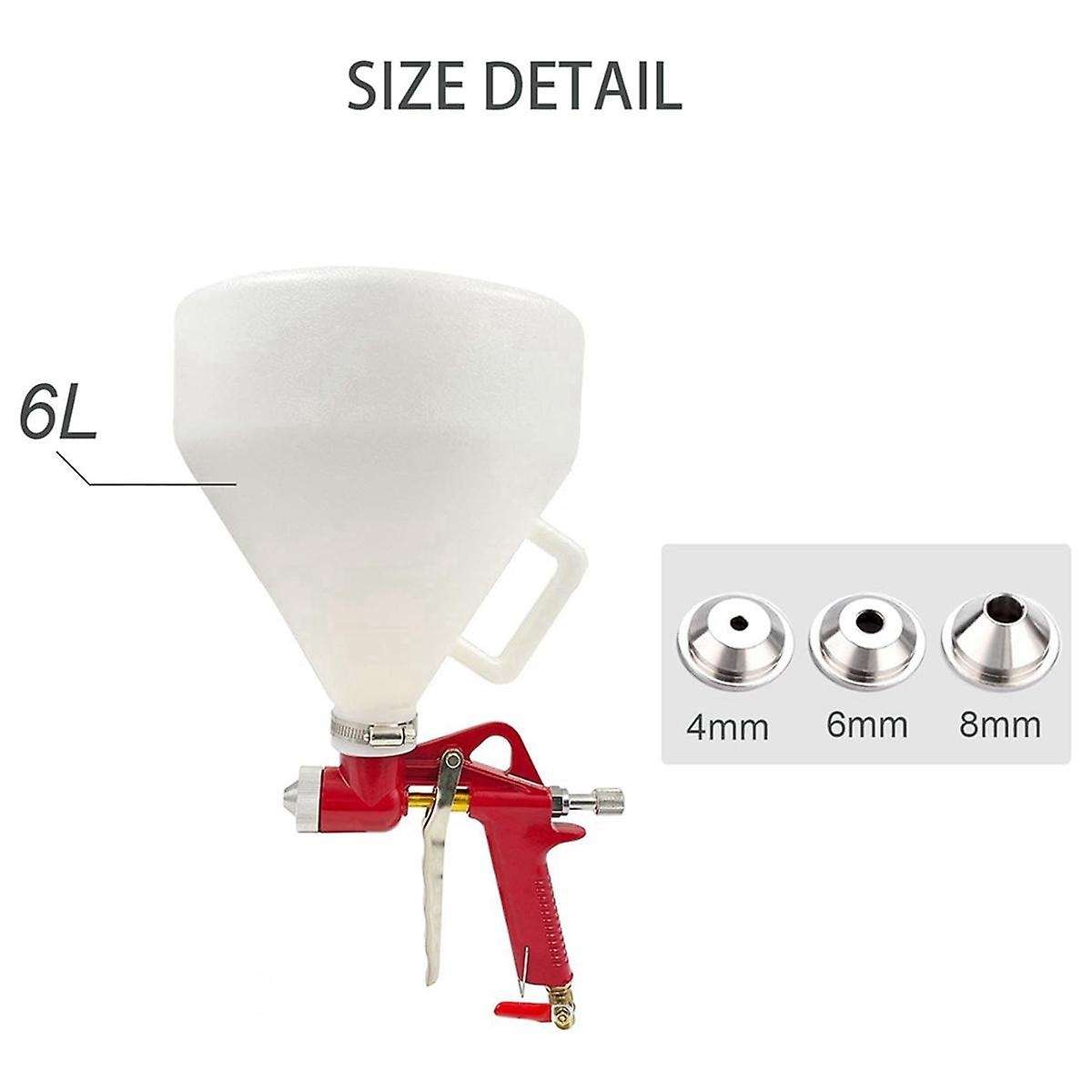 Air Texture Tool ,1.58 Gallon Drywall Wall Painting Sprayer with 3 Nozzles(4.0Mm/6.0Mm/8.0Mm) for St