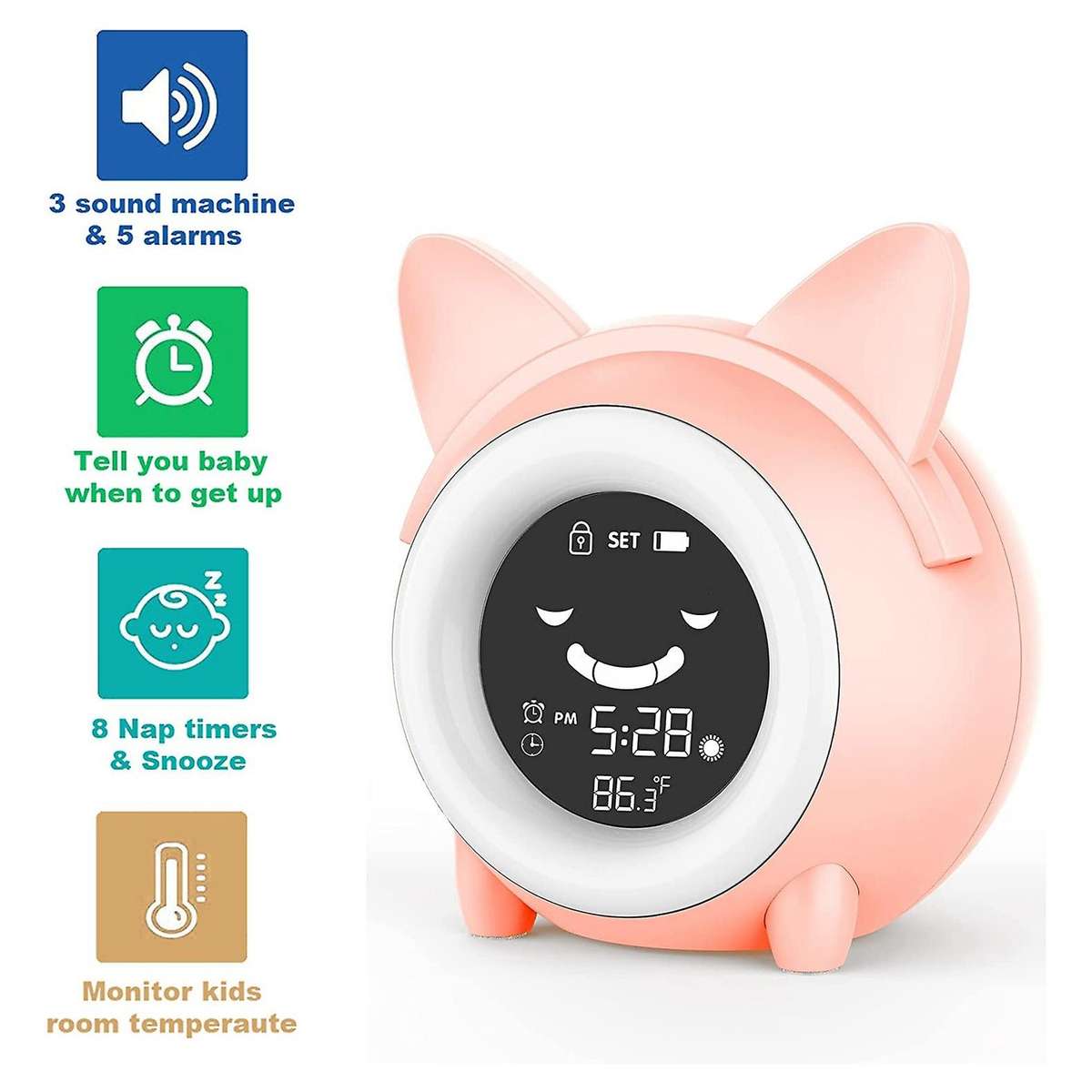 Alarm Clock Bedroom Children Sleep Training Clock for Toddlers Wake Up Clock Night Lights for Gifts