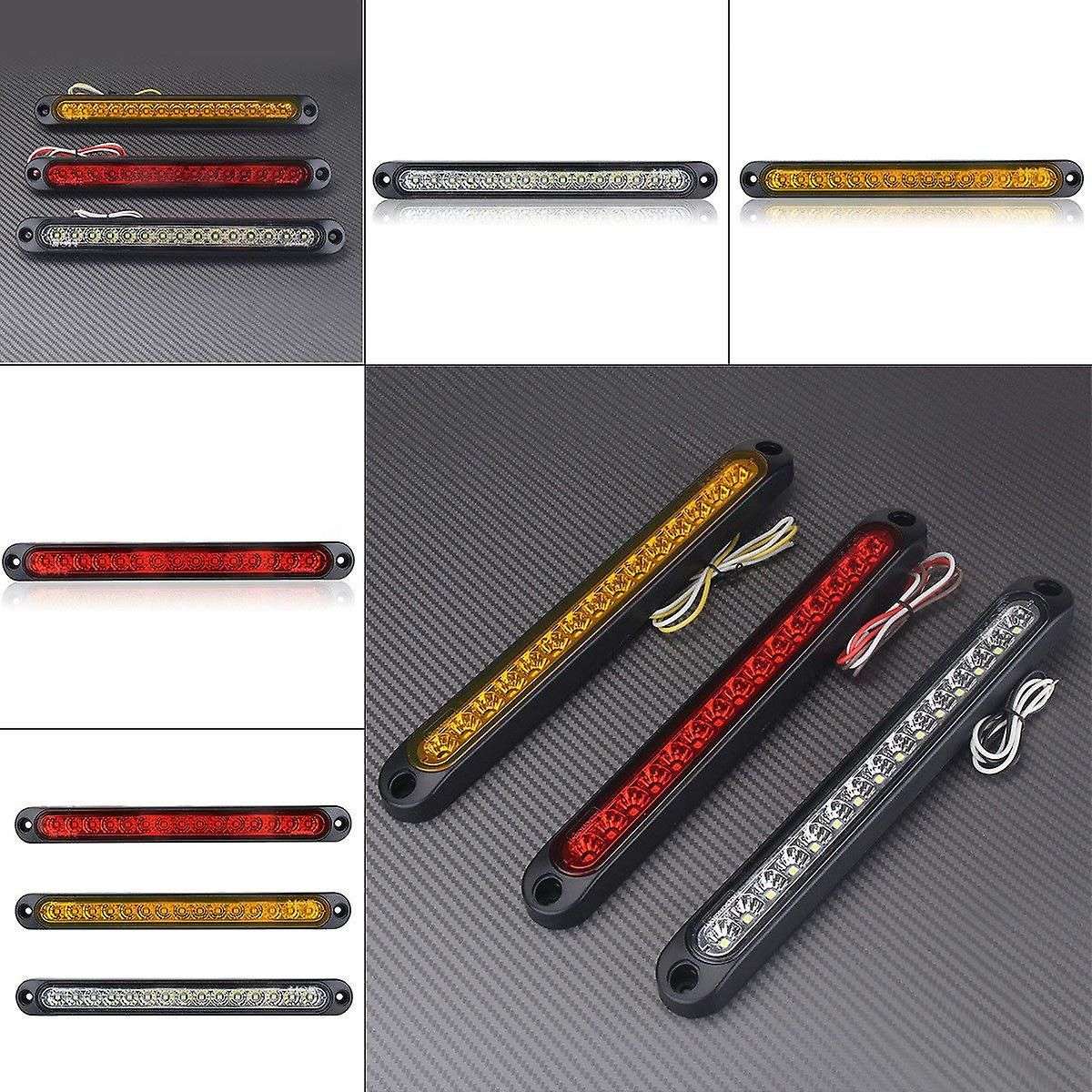 Amber Led 10-30V Stop Tail Rear Light Taillight Ultra-Slim Trailer Truck Blinker