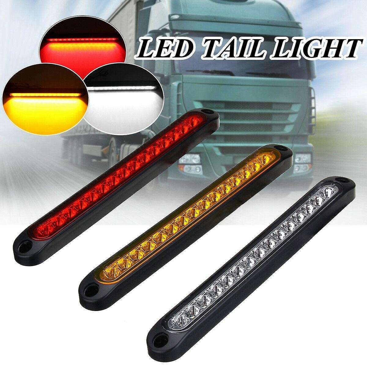 Amber Led 10-30V Stop Tail Rear Light Taillight Ultra-Slim Trailer Truck Blinker