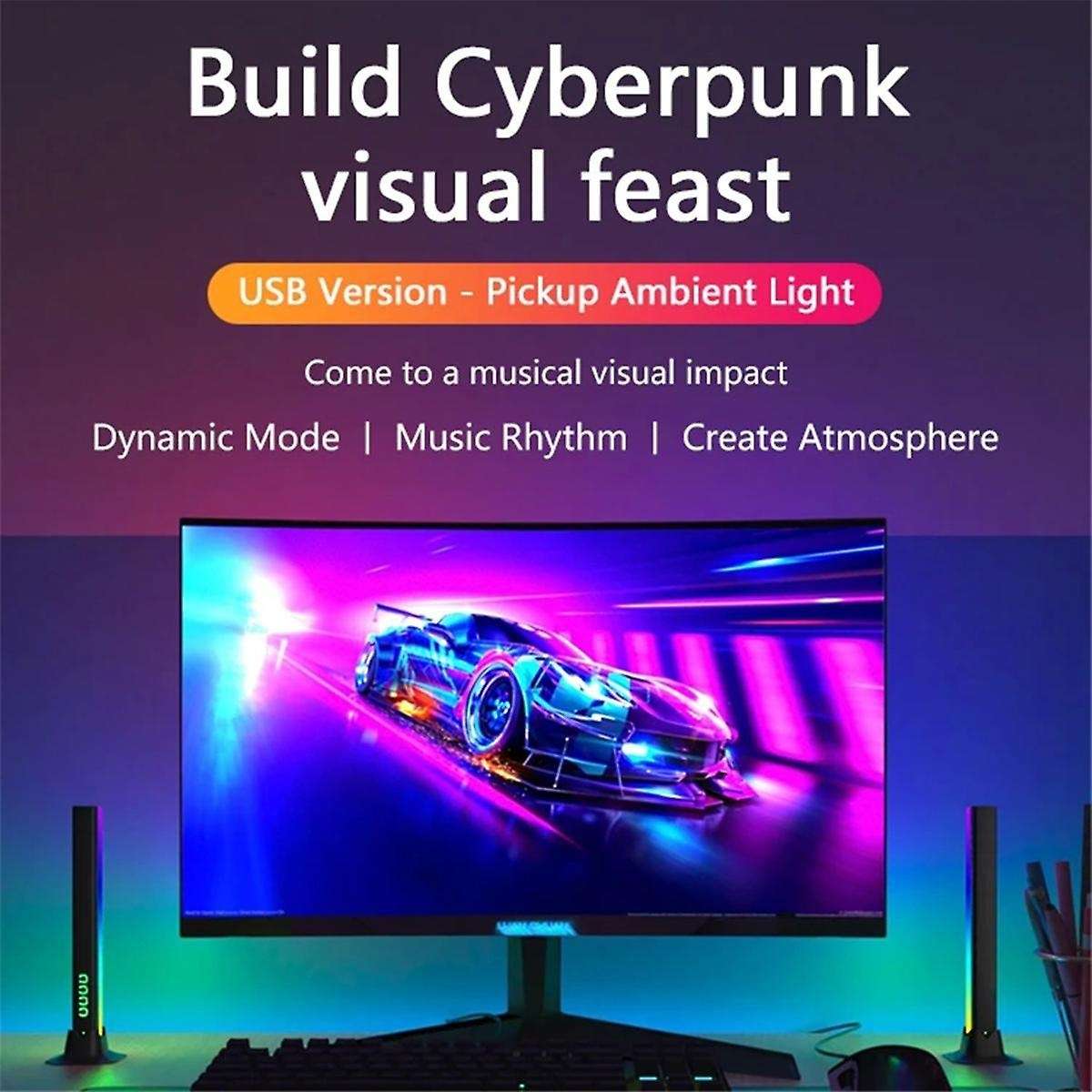 Ambience Led Rgb Light Voice Atmosphere Light Tv Wall Computer Game Pickup Lamp Gaming Game Smart Li