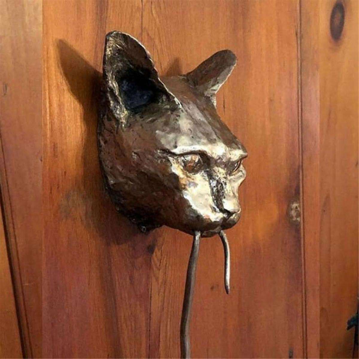 And Mouse Wall Hangings Door Knocker Sculpture Brown Cast Front Door Decor Handmade
