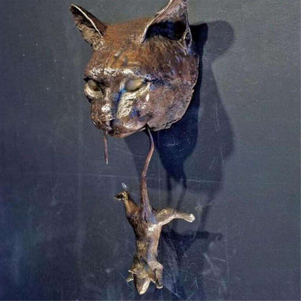 And Mouse Wall Hangings Door Knocker Sculpture Brown Cast Front Door Decor Handmade